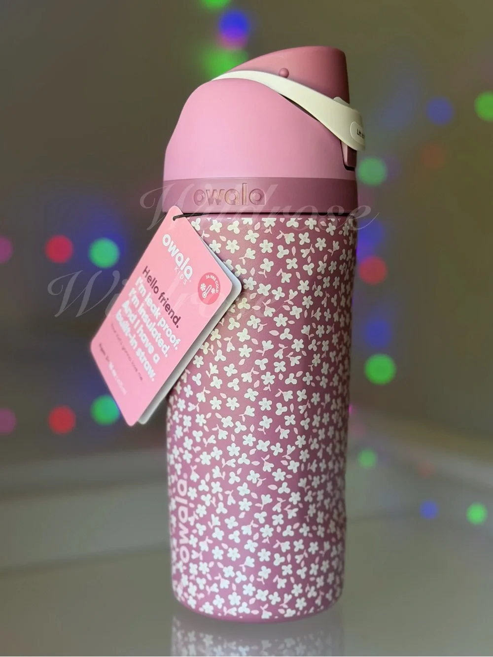 Owala ITTY BITTY BOUQUET 16 oz Cat & Jack kid FreeSip Water Bottle Pink Flowers - Picture 2 of 6
